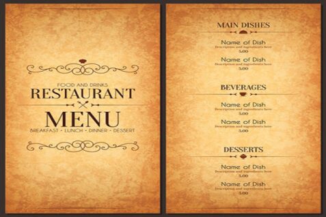menu printing Melbourne